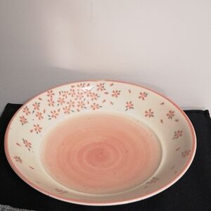 Stunning Studio Art Pottery Display or Fruit Bowl Peach Cream Glaze Blossoms 10"